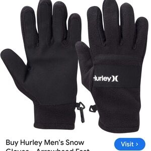 Hurley Men's Black Snow Gloves